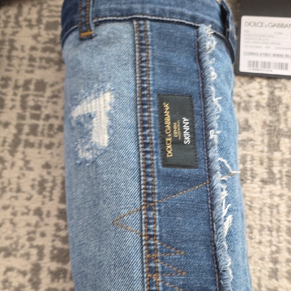 Dolce & Gabbana Blue Patchwork Jeans Boots - Picture 3 of 11